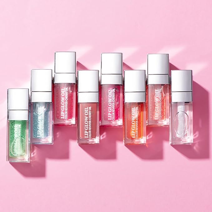 Hydrating Lip Glow Oil Moisturizing Plumping Lip Tint Lip Gloss Transparent Lip Balm Long Lasting Nourishing Repairing Lightening Lip Lines (001#+012#)