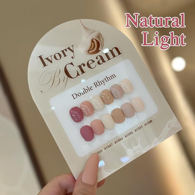 Double Rhythm 6 Pcs 15 ML Gel Polish Set Same Color Same Bottle Soak Off Gel Polish Kit Nail Art Manicure Salon DIY at Home for Women (Light Dark Nude Beige Cream Pink-T6-18)