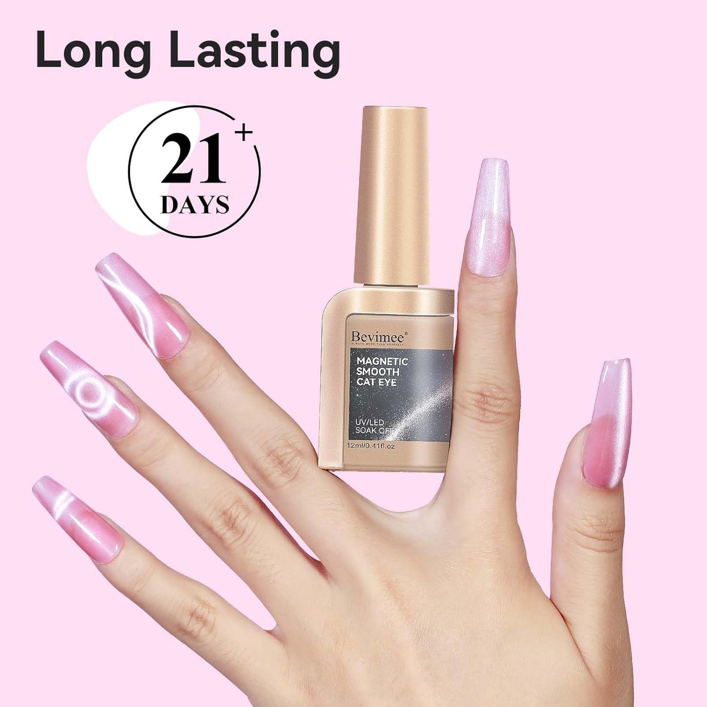 Cat Eye Gel Nail Polish, Moonlight Glitter Holographic Cateye Nail Polish with Magnet 12ML, Magnetic Mirror Glass Ceramics Smoothie UV Gel for Nail Art Manicure DIY at Home