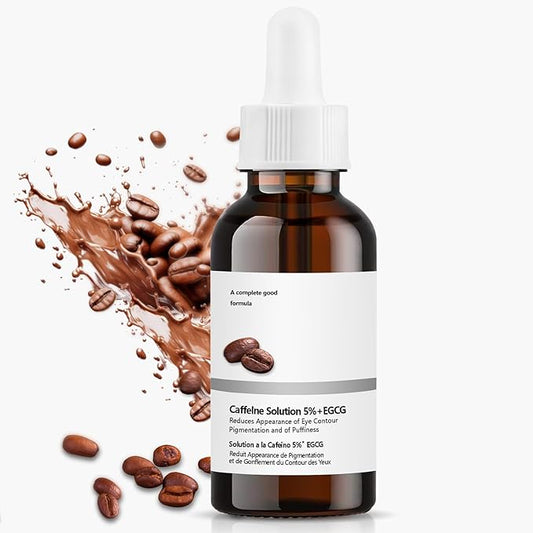 Caffeine Solution 5% + EGCG Eye Serum, 30ML Moisturizing Caffeine Eye Serum, Targets Dark Circles & Puffiness, Smooths Fine Lines