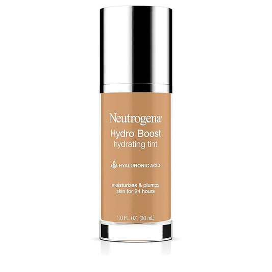 Neutrogena Hydro Boost Hydrating Tint Foundation Makeup for Dry Skin, with Hyaluronic Acid, Lightweight Oil-Free Water Gel, Non-Comedogenic, 85 Honey Color 1.0 fl. oz