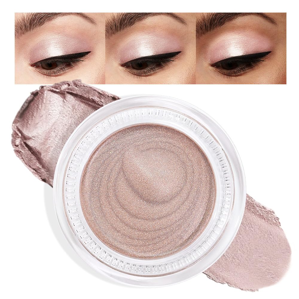 Cream Glitter Light Champagne Shimmer Metallic Eyeshadow Palette Makeup, Mini Instant Holographic Eyeshadow For Women, Sombras Crema Para Ojos, Talc, Paraben & Cruelty Free, 730