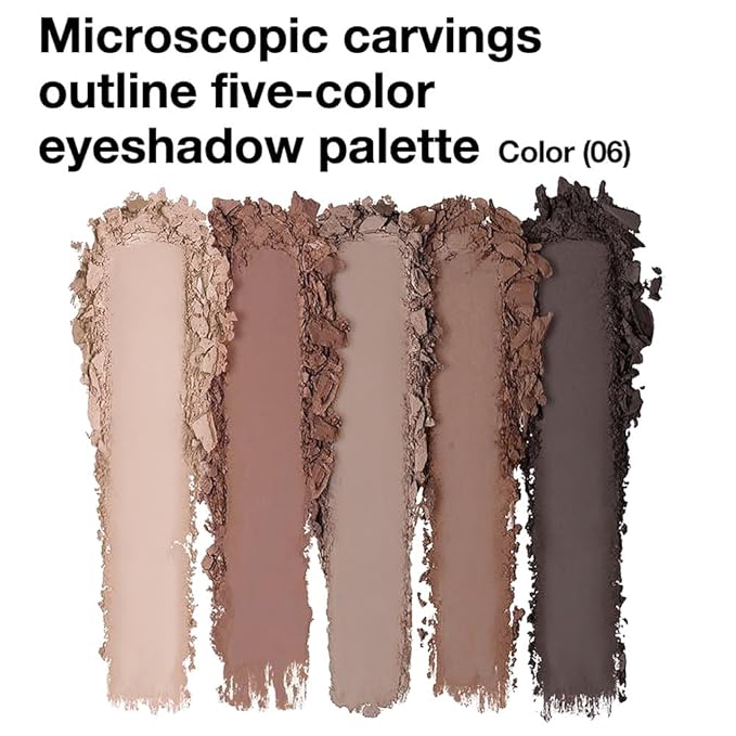 5 Colors Matte Eyeshadow Makeup Palette, 5 Natural Neutral Nude Brown Cool-Toned Nude Taupe Eyeshadow, Looks for Brown Eyes Women Finish Long Wearing Waterproof Professional Eye Makeup 06#