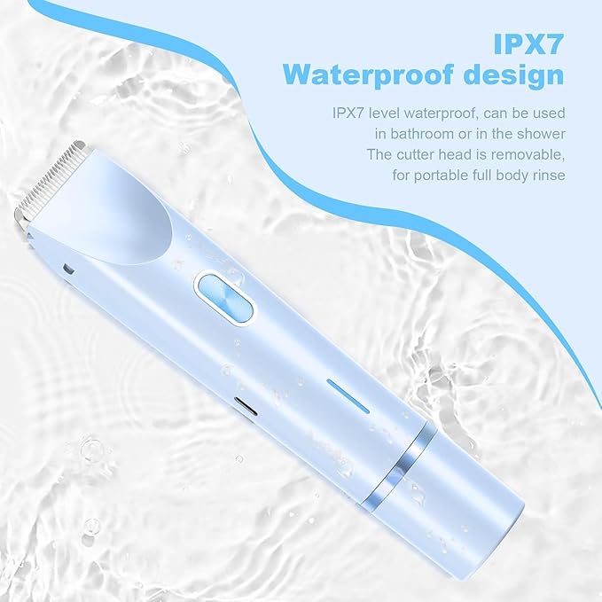 Bikini Trimmer for Women,Dermave Bikini Shaver,2-in-1 Electric Trimmer for Women(Light Blue)