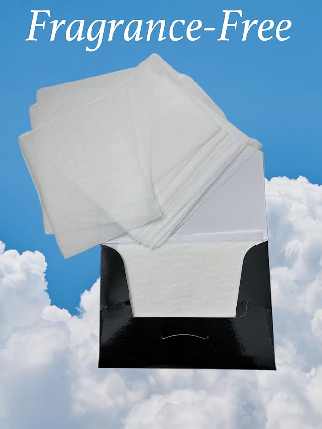 2 Pks FRAGRANCE-FREE Unscented Natural Abaca Blotting Paper - 100 Oil Blotting Sheets - Makeup Friendly UNISEX Oily Skin Shine Blotter Photography Zoom Meetings Travel Gym School - MADE IN TAIWAN