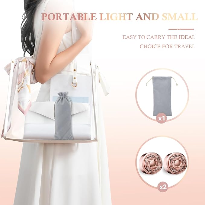 Facial Hair Removal for Women, Portable Lady Shaver, Rechargeable Painless Hair Remover for Face, Upper Lips, Chin, Peach Fuzz