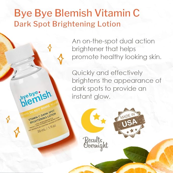 Bye Bye Blemish Dark Spot Lotion Vitamin C | Assists with Drying Blemishes And Brightening Skin | Fast Acting Solution | 1 Fl. Oz.