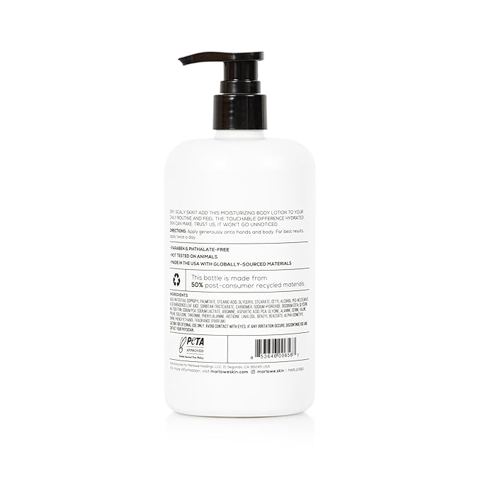 MARLOWE. No. 002 Body Lotion 16 oz Pump, Original, Revitalizing Dry Skin Lotion with Aloe Vera & Amino Acids, Hydrates & Nourishes, Sage & Fir Scent