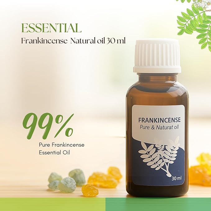 Roots & Above Pure Natural Frankincense Oil 1.01 oz/30ml for Diffusers, Hair, Skin Care, Face, Body, Massages & Soap and Candle Making