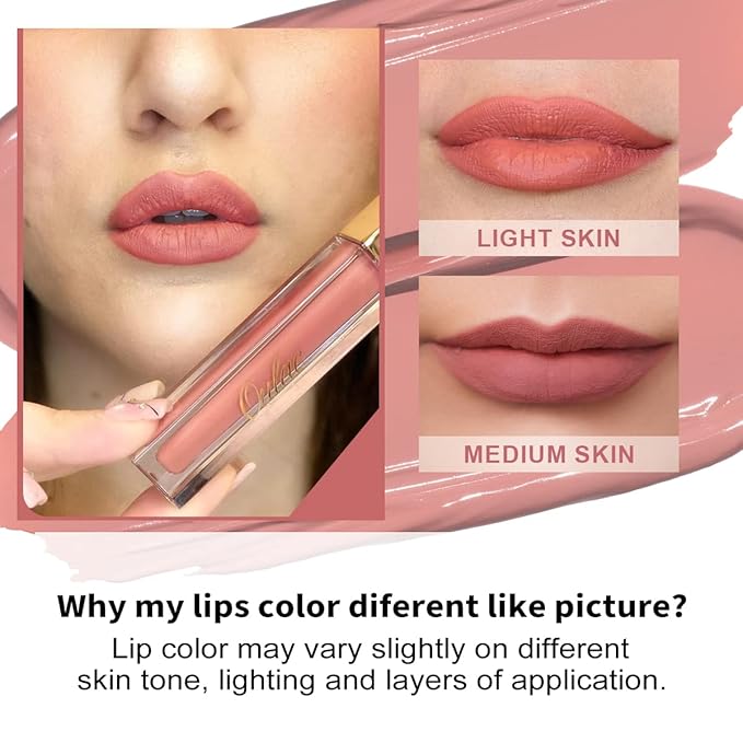 Oulac Matte Liquid Pink Nude Lipstick for Women, Long Lasting Lipstick Waterproof Lip Stain, No Transfer, Creamy High Pigmented Formula with Rose Oil, Vegan & Cruelty-Free, Coral Pink M11