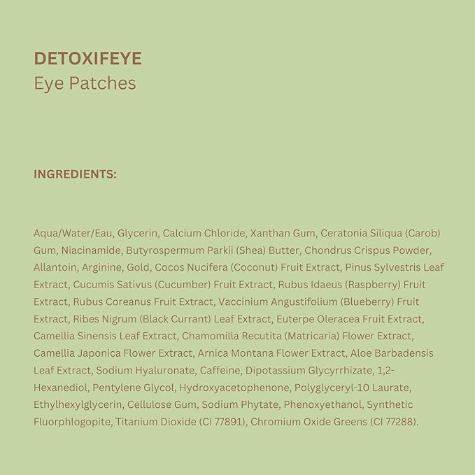 Pixi DetoxifEYE 2-Pack | Depuffing Hydrogel Under-Eye Patches|Cucumber, Gold & Caffeine For Puffy Eyes and Dark Circles | 2 Boxes, 60 pairs, 120 Patches