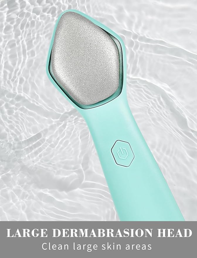 NEWDERMO Microdermabrasion Machine Pro, Large Diamond Electric Microdermabrasion Wand Tool With 3 Levels Frequency for Face Body Exfoliate Skin Care (Green)