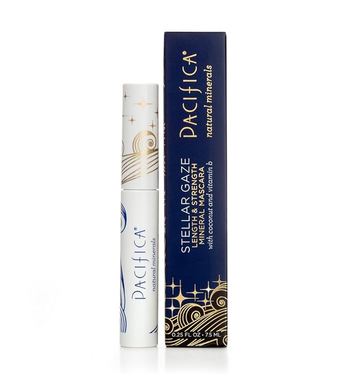 Pacifica Beauty Stellar Gaze Length and Strength Brown Mascara, Volumizing and Lengthening, Long Lasting, Mineral Mascara, Vitamin B, Silicone and Paraben Free, Vegan, Stardust, 0.25 oz (1 Count)