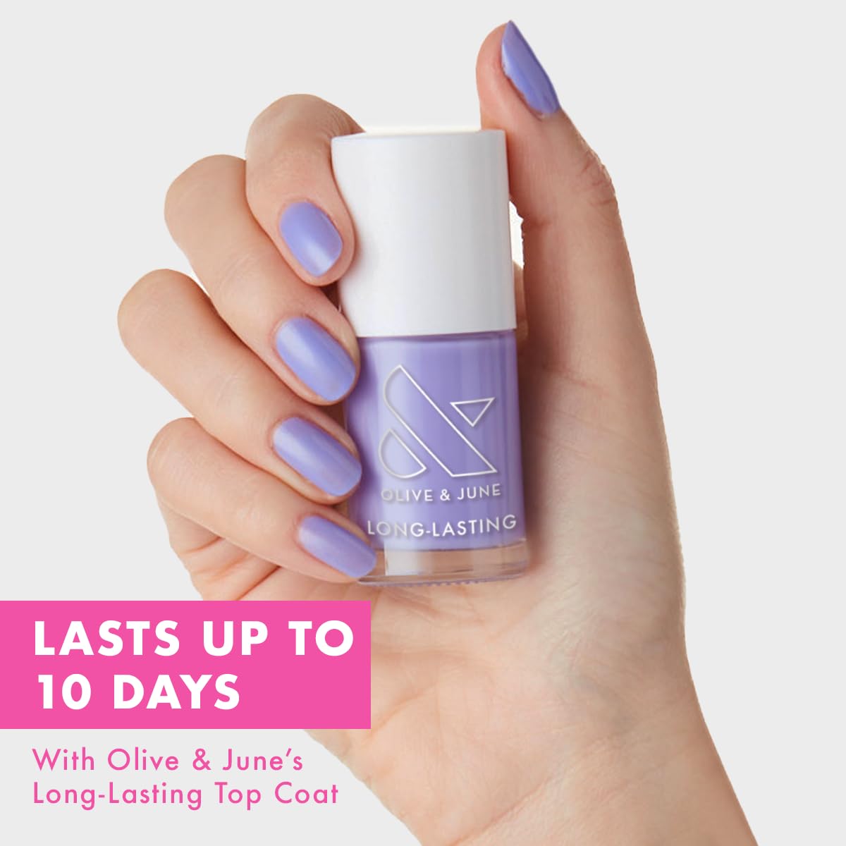Olive & June Long Lasting Nail Polish | Gel-Like Finish No Lamp Needed | Lasts up to 10 days | Salon-Quality Color at Home |15-Free Vegan Cruelty-Free Chip-Resistant Shine |Bold & Unshaken Bold Purple
