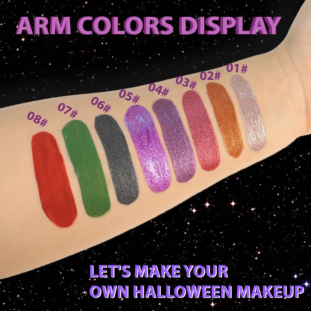 Green Metallic Lipstick for Women,Matte Sparkling Liquid Lipstick,Long Lasting Waterproof Lightweight Comfortable Non-Drying Bold Dark Lip Gloss for Gothic Stage Makeup,Cruelty Free