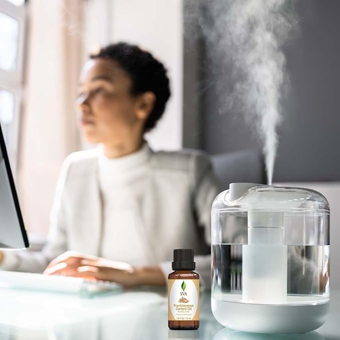 SVA Frankincense Essential Oil – 1/3 Fl Oz – 100% Natural Boswellia Carterii Oil - for Diffuser, Hair Care, Face, Skin Care, Aromatherapy, Scalp and Body Massage, Soap and Candle Making