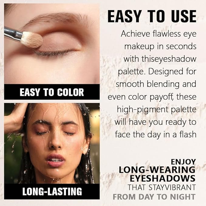 Matte White Single Eyeshadow Makeup, Neutral Cream Powde Eye Shadow for Women, White Matte Singles Eyeshadow Palette Pigmented Waterproof, sombras para ojos, Girls Monochrome Eyeshadows Gift 26