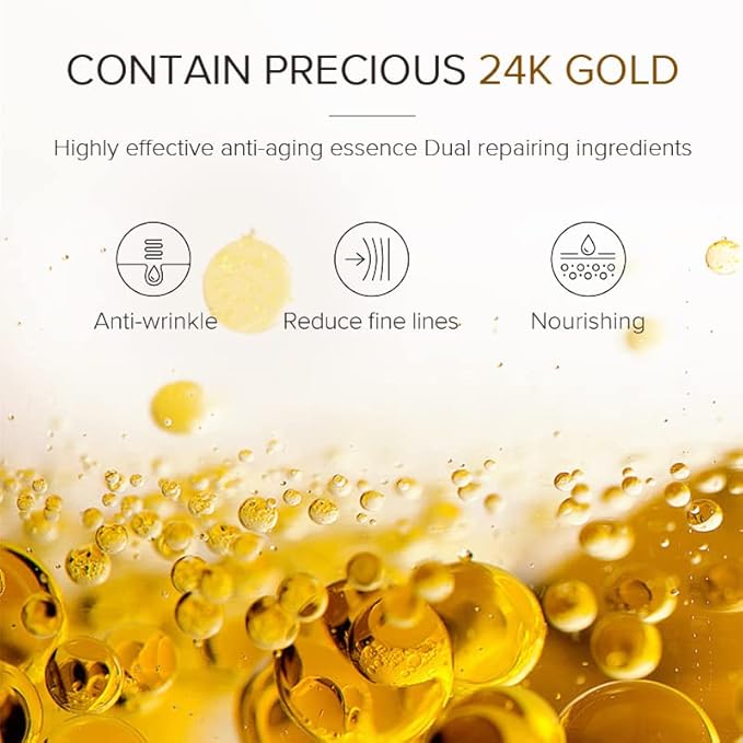 AKARY 24K Gold Eye Serum, Under-eye Firming Serum for Reduces Puffy Eyes, Dark Circles, Fine Lines, Under Eye Bags, Tightening, Hydrating Face Serum, Treatment for Skin Care with Nicotinamide and Vitamin E