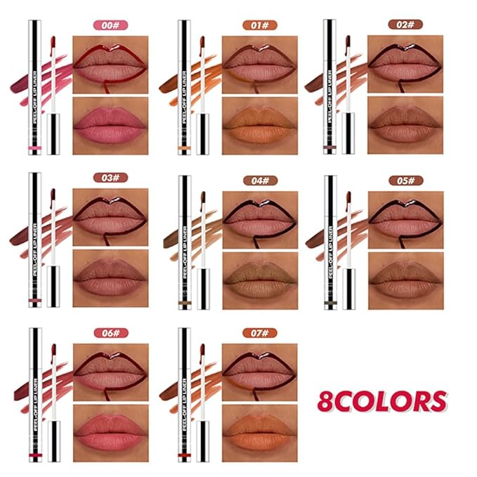 Matte Lip Gloss Stain-Peel Off Lip Liner Tattoo, Brown Lip Tint,Long Lasting Peel Off Lip Stain, Waterproof Transfer-proof Lip Mask Lip Liner Peel Off Lip Gloss,Stayn Lip Makeup. #02