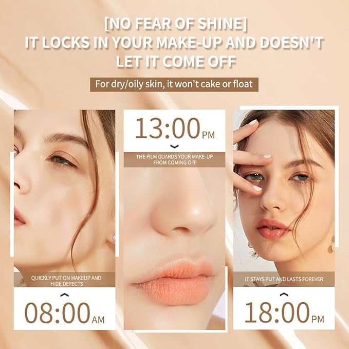 Beauty Cream EXO TOO Foundation, Beauty Cream Makeup Base, Moisturizing, Long Lasting Matte Air Cushion CC Cream Concealer with Two Mushroom Head Sponges