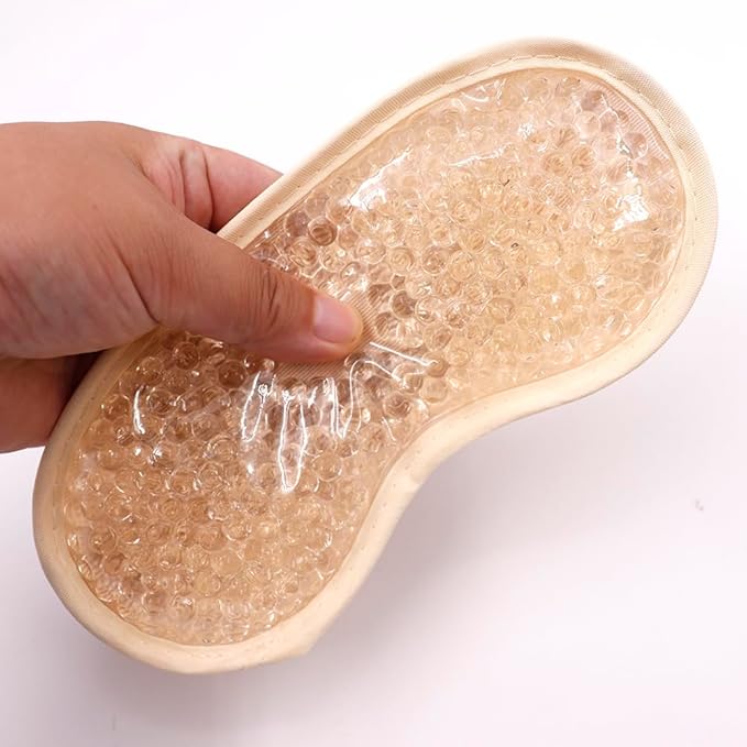 Gel Eye Mask, Cooling Eye Pads Reusable Small Ice Pack Under Eye Patches, Eye Hot Cold Treatment Pack for Redness, Pain Relief and Eye Relax (Champagne - 2count)