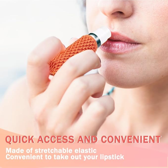 WKieason Lip Balm Sleeves Holder Keychain 3pcs Clip on Chapstick Keychain Holder Pouch Tight-Knit Elastic Lipstick Key Chain Holder