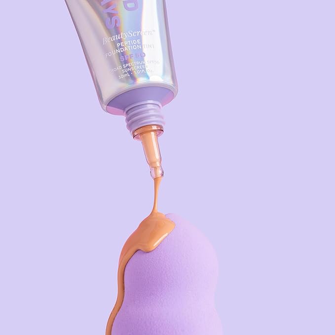 Naked Sundays BeautyScreen™ SPF 50 Mineral Peptide Foundation Tint – 2-in-1 Skin Tint & Mineral Sunscreen | Radiant, Buildable Coverage, Acne-Safe, Infused with Peptides (8 Golden Mahogany, 1.01 oz)