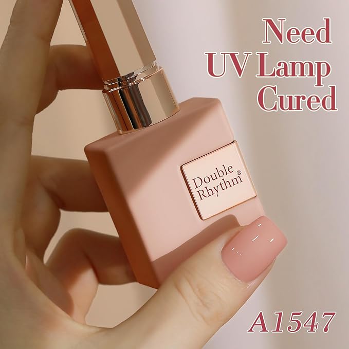 Double Rhythm 6 Pcs 15 ML Gel Polish Set Same Color Same Bottle Soak Off Gel Polish Kit Nail Art Manicure Salon DIY at Home for Women (Light Dark Nude Beige Cream Pink-T6-18)