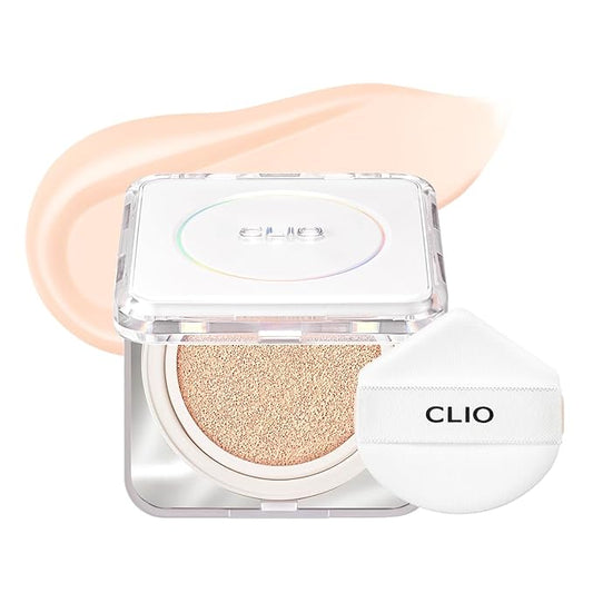 CLIO Kill Cover Founwear Cushion The Original – 20 Shades, Buildable Light to Medium Coverage, Natural Finish, Korean Makeup Foundation, Long-Lasting Skin Fit, 17W CREAM SHELL