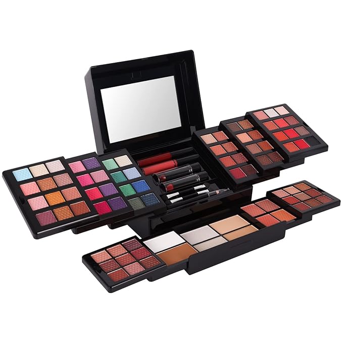 88 Colors Professional Makeup Palette Set Kit Combination, All In One Makeup Gift Set for women Full Kit, include Eyeshadow,Lipstick,Compact Powder,Eyeliner,Concealer(006-Black)