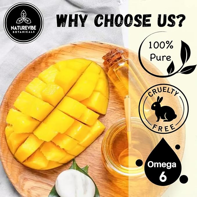 Naturevibe Botanicals Mango Oil 32 Ounces | 100% Pure and Natural | Great for Skin Care and Hair Care