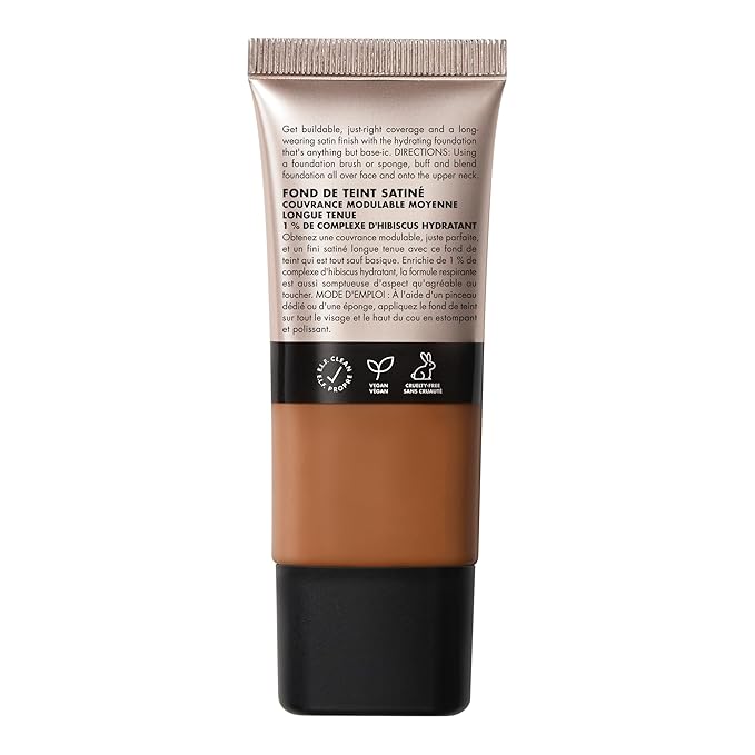 e.l.f. Soft Glam Foundation, Medium Coverage, Long-Lasting & Buildable Foundation For A Smooth, Satin Finish, Vegan & Cruelty-Free, 50 Deep Warm