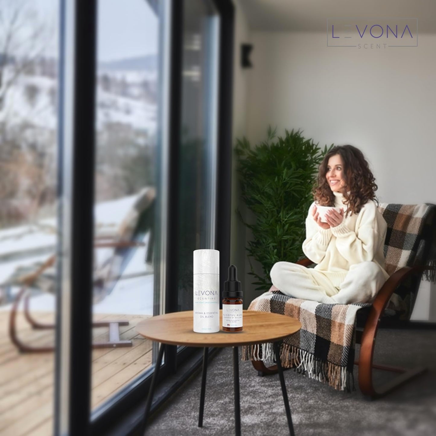 Levona Scent Essential Oils for Diffuser: Blissful Aura Diffuser Oil with Notes of Amber, Musk & Jasmine - Home Luxury Scents for Hotel & Office - Fragrance Oil -10Ml Essential Oil