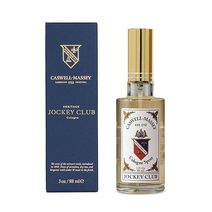 Caswell-Massey Jockey Club Cologne Spray, Aromatic Blend of Amber, Bergamot & Jasmine, Scented Cologne Spray For Men & Women, 3 Oz