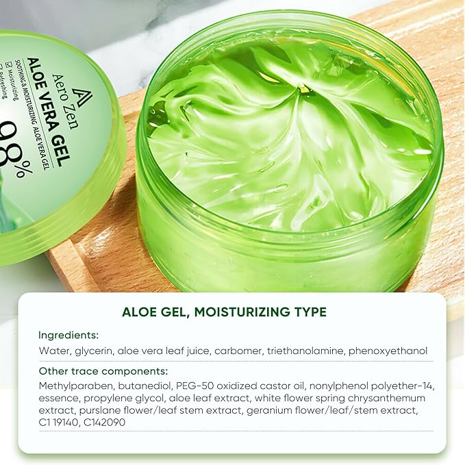 Organic Aloe Vera Gel for Face Made within 12 Hours of Harvest, 98% Pure Aloe Vera Gel for Skin, Scalp, & Hair, Soothing Aloe Face Moisturizer, Multipurpose Skin Care(20oz)