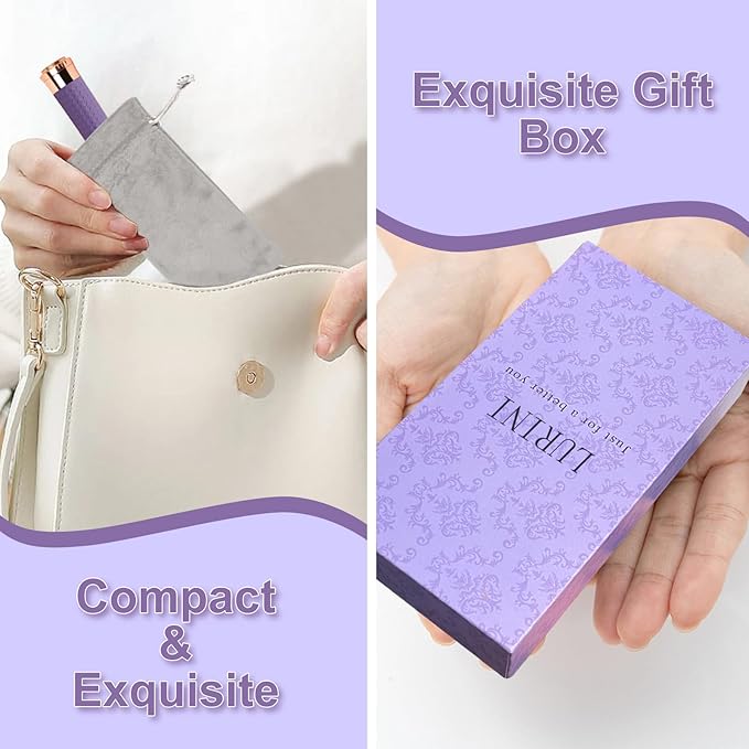 Facial Hair Remover for Women, Painless Rechargeable Hair Removal Device, Comes with 2 Replacement Heads, Portable Electric Shaver/Razors for Face, chin, upper lip, arms and peach fuzz (Silver)