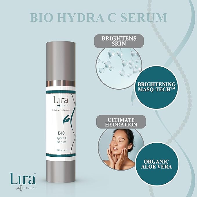 Lira Clinical BIO Hydra C Serum – Vitamin C Face Serum with Citric Acid and Plant Stem Cells – Hydrates Skin and Reduces Visible Signs of Aging – Daily Skincare Solution with Antioxidants - 50 ml