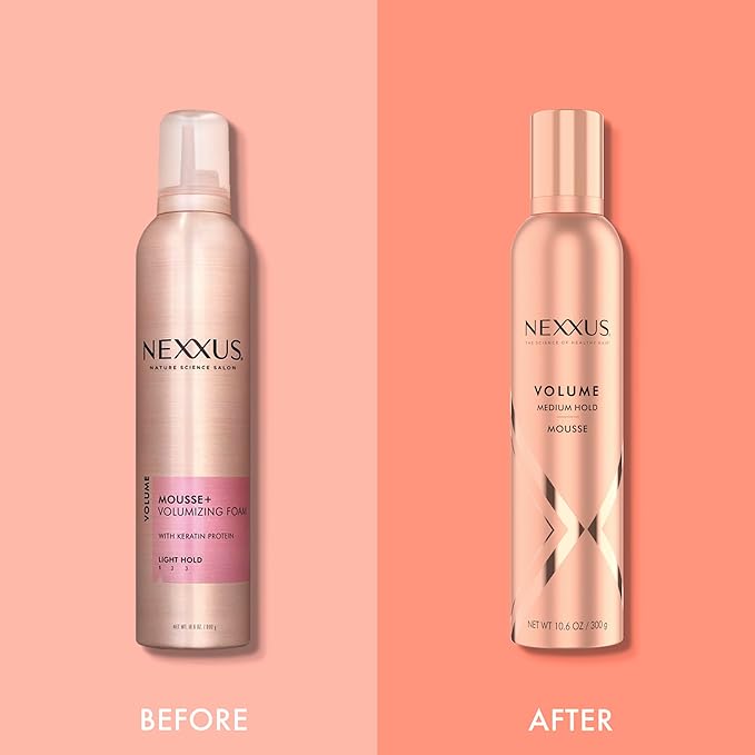 Nexxus Medium Hold Mousse Volume for a Light, Flexible Hold, with StyleProtect Technology 10.6 oz