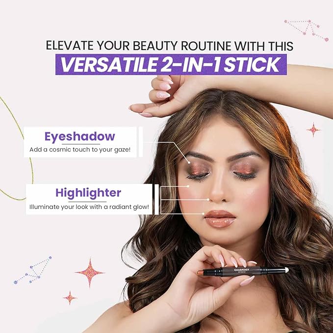 CHARMACY Multichrome 2 in 1 Cream Eyeshadow Stick, Waterproof Eye Brightener Highlighter Stick Makeup, High Pigmented, Smudge-Proof, Vegan & Cruelty-Free (SET2-902/904/906)