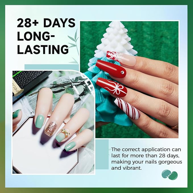 JODSONE Gel Nail Polish 20 Color Blue Red Matching Base Coat Glossy and Matte Top Coat 23 Bottles of 10ml Professional Nail Care Use