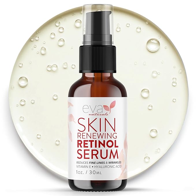 Retinol Serum for Face with Hyaluronic Acid & Vitamin E - For Anti-Aging, Fine Lines, Wrinkles, Resurfacing, Acne Marks and Scars, Skin Brightening, Dark Spot Correction Night Serum - 1oz