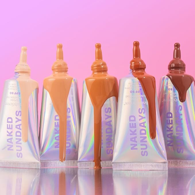 Naked Sundays BeautyScreen™ SPF 50 Mineral Peptide Foundation Tint – 2-in-1 Skin Tint & Mineral Sunscreen | Radiant, Buildable Coverage, Acne-Safe, Infused with Peptides (1 Fair Neutral, 1.01 oz)