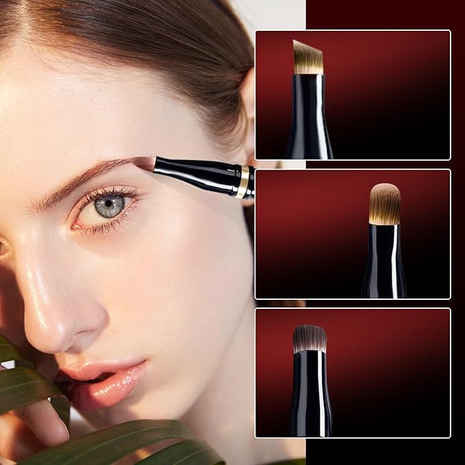 Unaone 4 in 1 Makeup Brush - Travel Lip Brush Eyebrow Brush Eyeshadow Brush Concealer Brush, Portable Multi-function Makeup Brushes