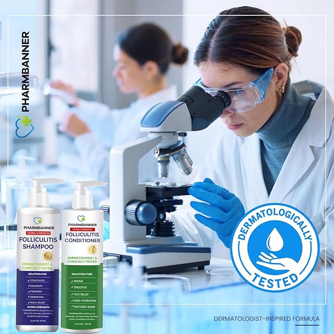 Anti-Fungal Shampoo and Conditioner Set – Tea Tree & Argan Oil for Folliculitis, Seborrheic Dermatitis, Scalp Psoriasis – Relieves Itchy, Flaky, Dry Scalp – Sulfate & Paraben Free