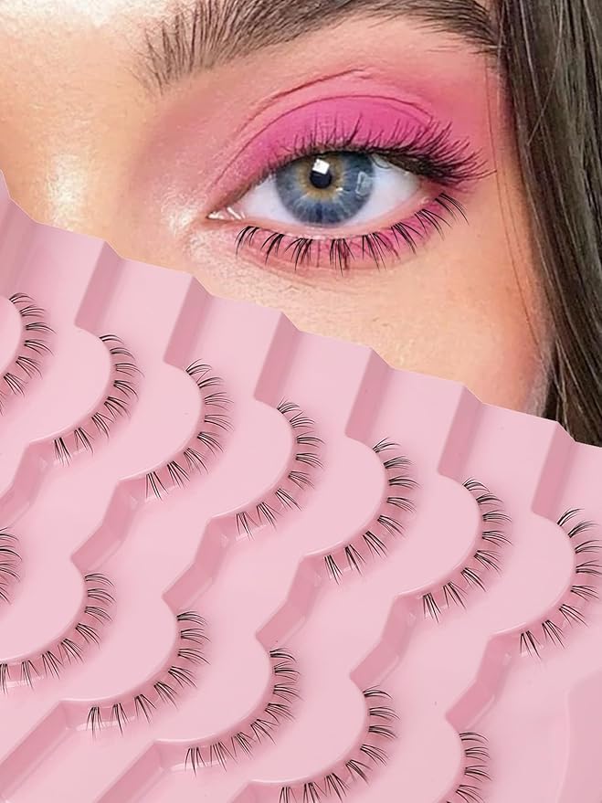 Lashes Natural Bottom Lashes 8mm Lower False Eyelashes Natural Look Strip Lashes Extention Wispy Bottom Eyelashes Fake Lashes Pack 7 Pairs