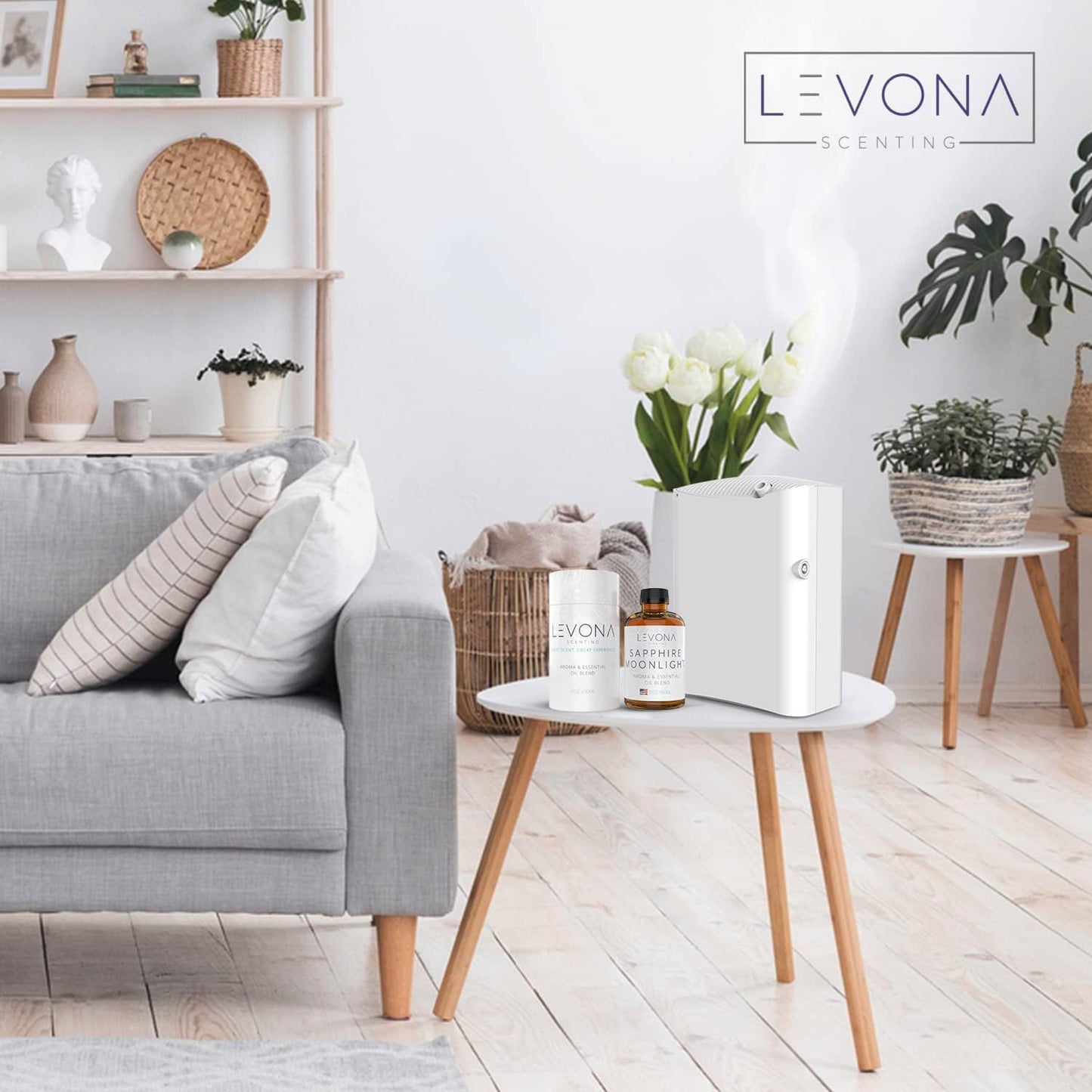 Levona Scent Essential Oil - Fresh Aroma for Home, Office, Hotel & Spa, Perfect in Humidifiers and Diffusers, Luxury Fragrance, with Lemon & Aqua Marine Notes - 500ml/ 17 fl oz, Sapphire Moonlight