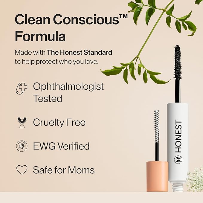 Honest Beauty 2-in-1 Extreme Length Clean Mascara + Lash Primer | Lengthening + Volumizing | EWG Verified + Cruelty Free | Black, .27 fl oz