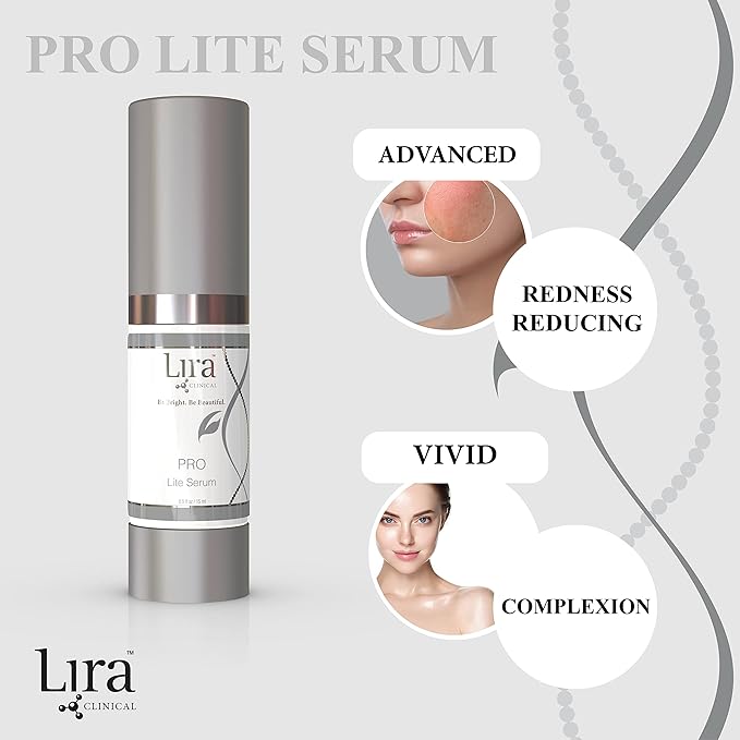 Lira Clinical PRO Lite Serum – Discoloration Correcting Face Serum for Women – Dark Spot Remover with Vitamin C & Hyaluronic Acid – Pore Tightening & Hydrating Skincare – Professional Facial Care