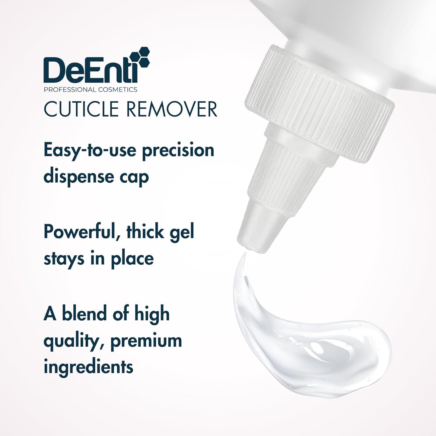DeEnti Instant Cuticle Remover Gel, Professional Cuticle Softener with Instant 15-Second Removal, 8oz Bottle for Hand, Foot & Nail Care, Salon Quality Manicure & Pedicure Supplies