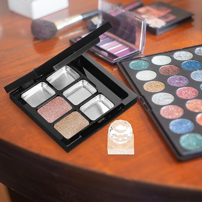 Healifty Empty Lipstick Palette Pan 6-grid Magnetic Eyeshadow Palette Boxes with Press Cosmetic Cream Tray Portable Small Makeup Compact Containers